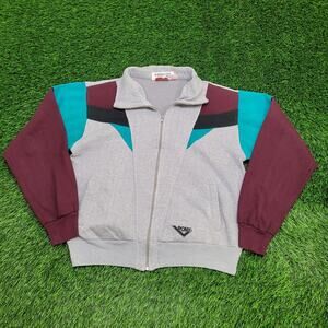 Vintage PONY Fleece Track Jacket M/L 21x24 Colorblock Crop Y2K